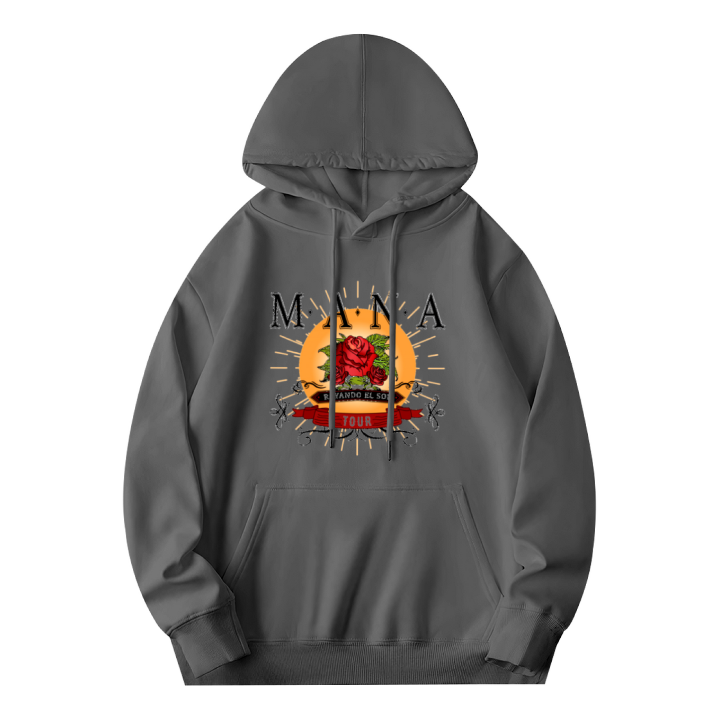 MANA Band Rose Tour Vintage Dark Grey Hoodie, Comfort Retro Music Top