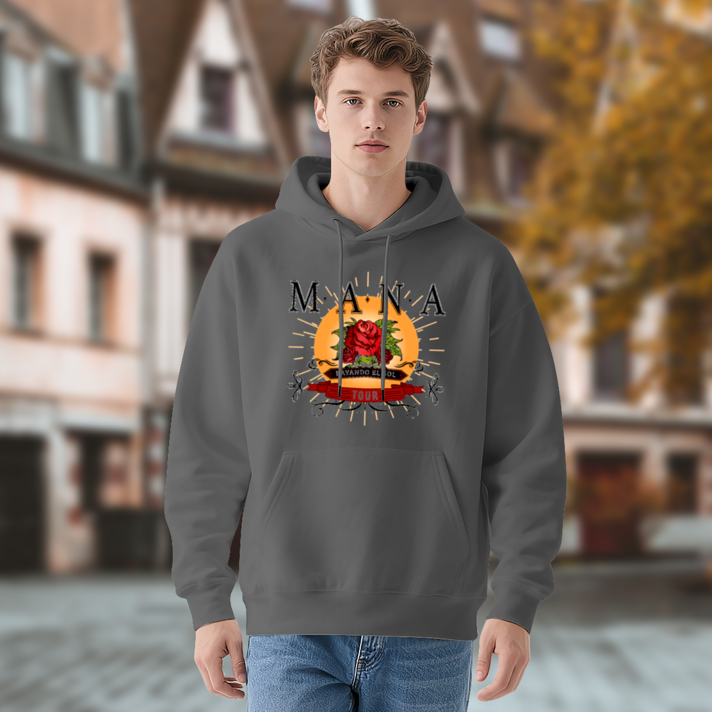 MANA Band Rose Tour Vintage Dark Grey Hoodie, Comfort Retro Music Top