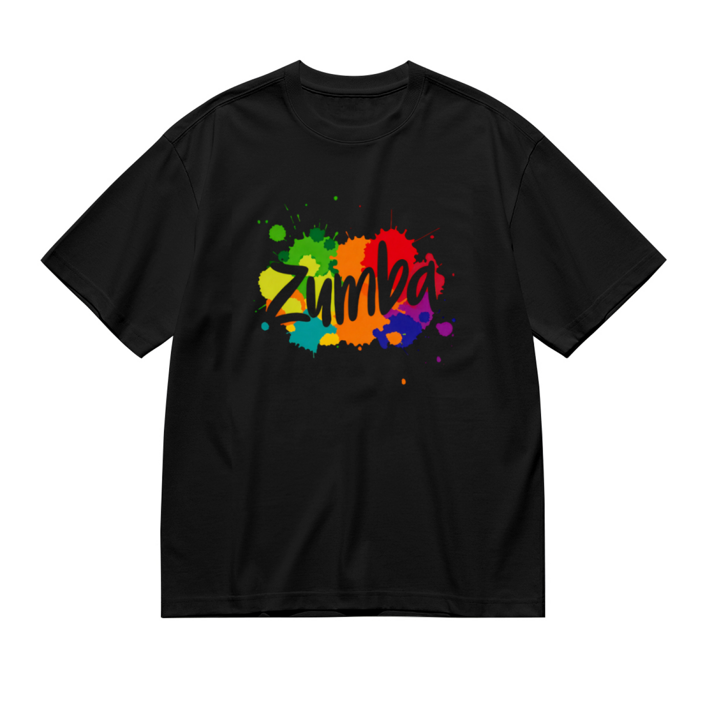 Color Splash Zumba Dance Fitness Vibrant Plus Size Women¡¯s Printed T-Shirt