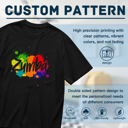 Color Splash Zumba Dance Fitness Vibrant Plus Size Women¡¯s Printed T-Shirt