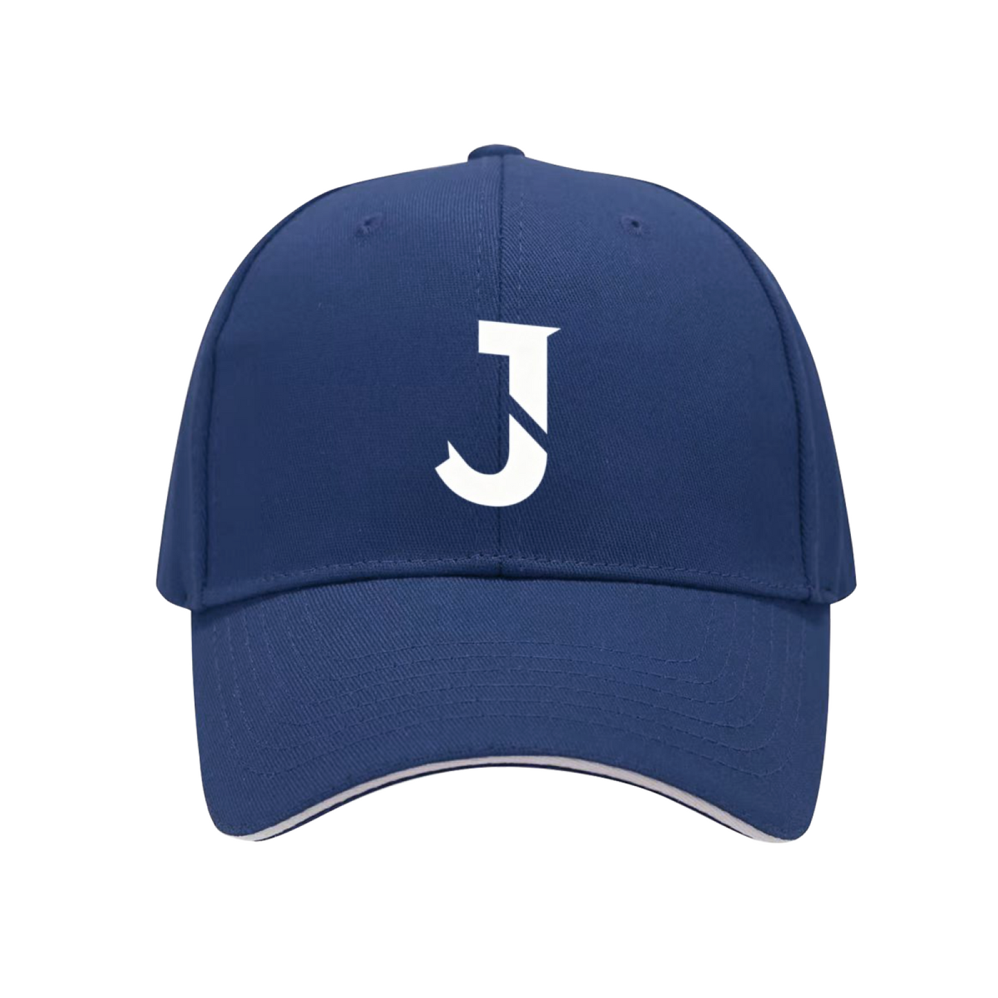 Bold J Letter Logo Red Sandwich Brim Baseball Cap ¨C Trendy Streetwear Hat