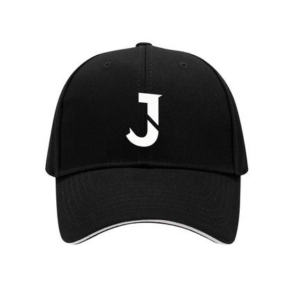 Bold J Letter Logo Red Sandwich Brim Baseball Cap ¨C Trendy Streetwear Hat
