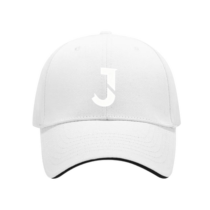 Bold J Letter Logo Red Sandwich Brim Baseball Cap ¨C Trendy Streetwear Hat