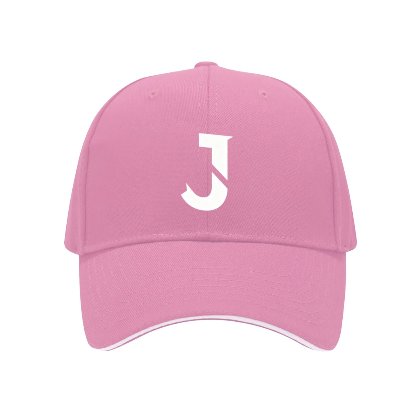 Bold J Letter Logo Red Sandwich Brim Baseball Cap ¨C Trendy Streetwear Hat
