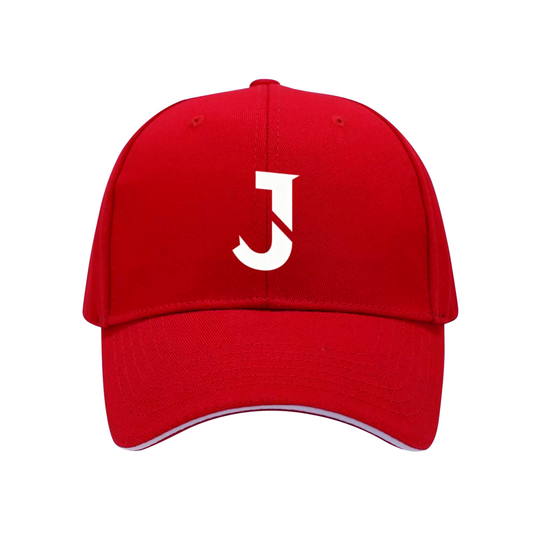 Bold J Letter Logo Red Sandwich Brim Baseball Cap ¨C Trendy Streetwear Hat