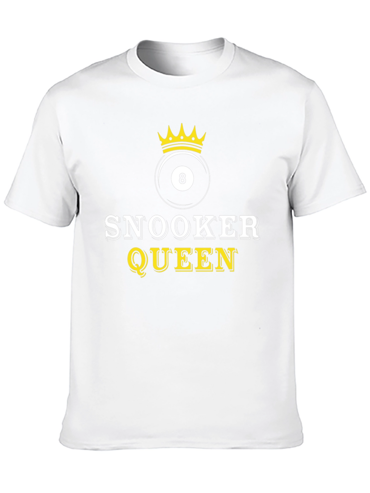 Snooker Queen Black T-Shirt - Billiards 8 Ball Crown