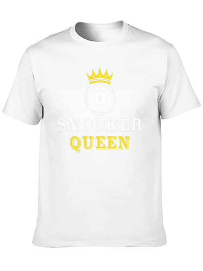 Snooker Queen Black T-Shirt - Billiards 8 Ball Crown