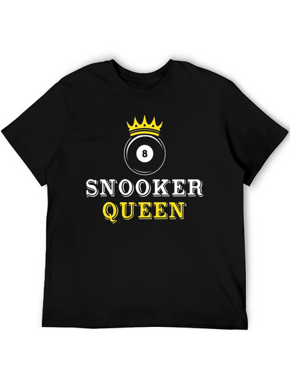 Snooker Queen Black T-Shirt - Billiards 8 Ball Crown
