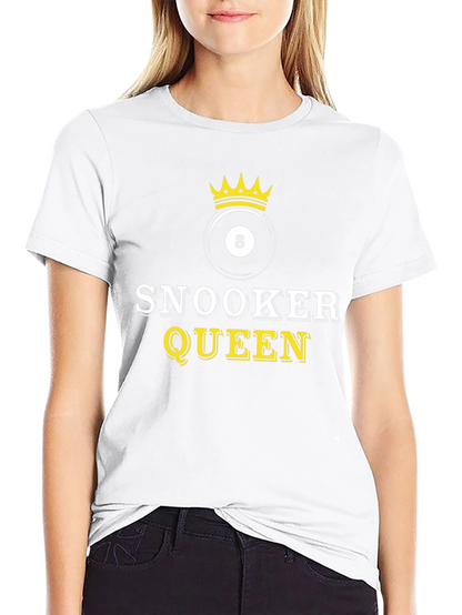 Snooker Queen Black T-Shirt - Billiards 8 Ball Crown