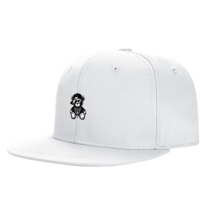 Hip Hop Gangster Teddy Bear Graphic White Street Snapback