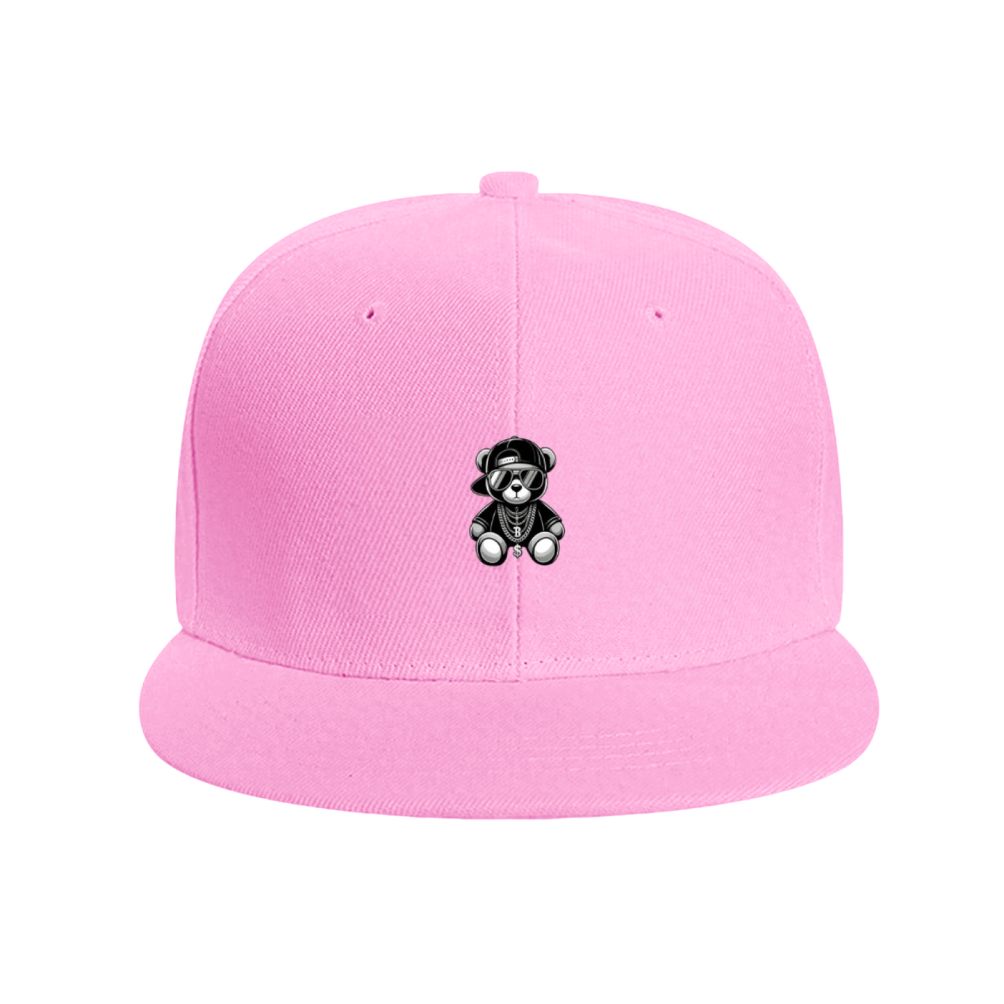 Hip Hop Gangster Teddy Bear Graphic White Street Snapback