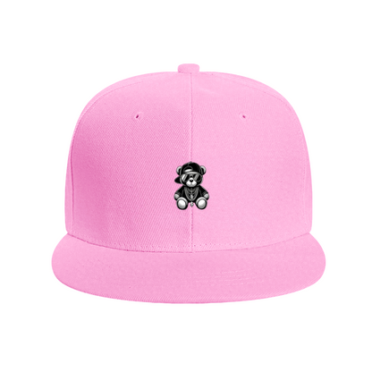 Hip Hop Gangster Teddy Bear Graphic White Street Snapback