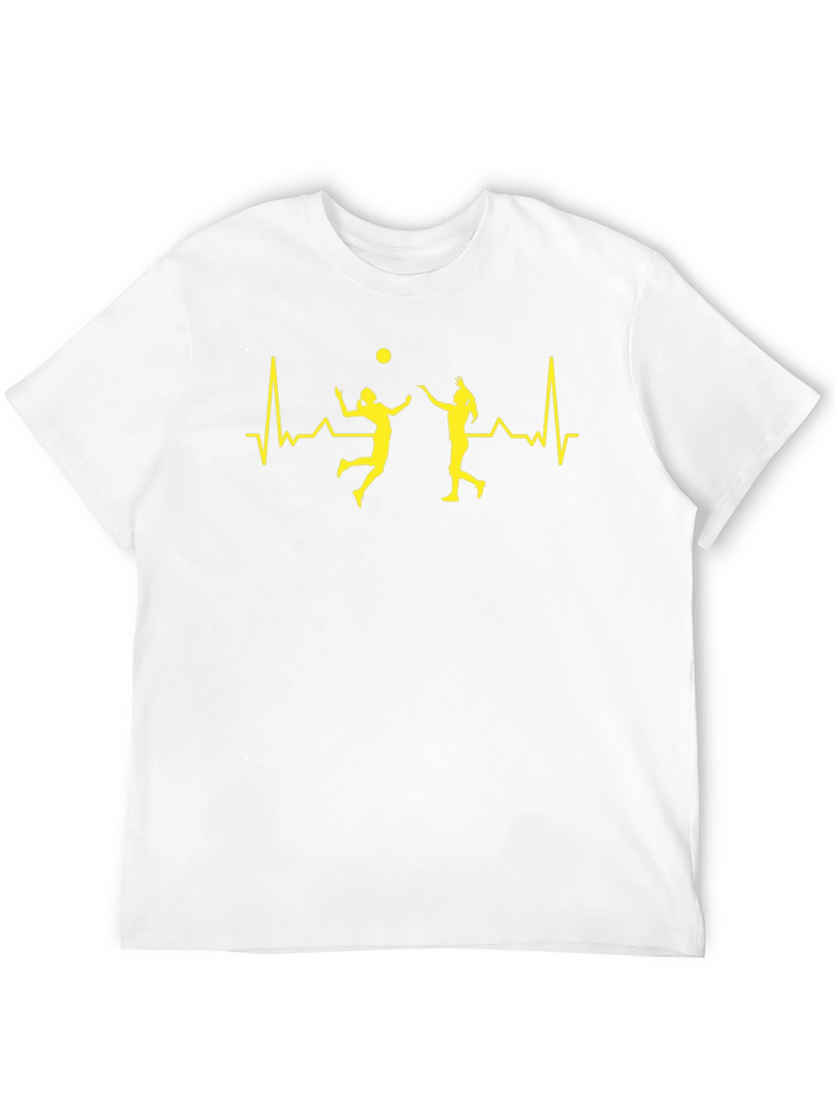 Volleyball Heartbeat Graphic Tee - Black