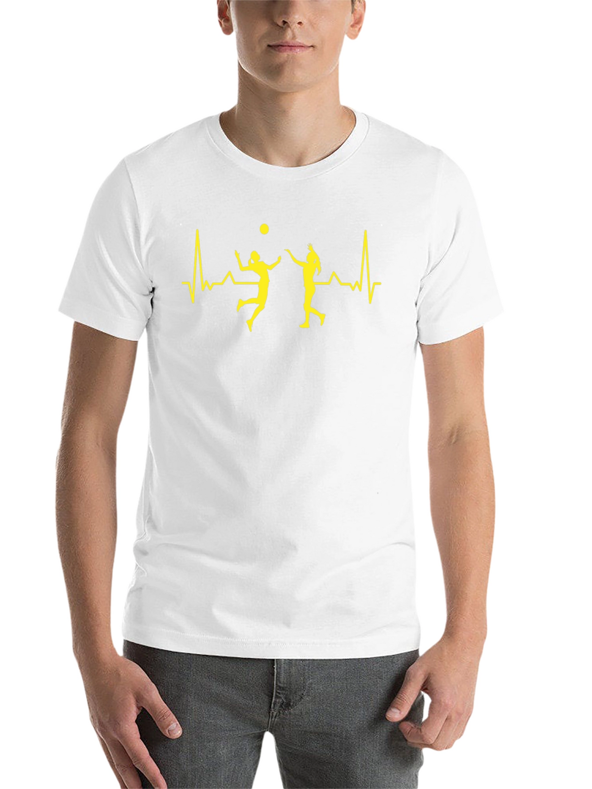 Volleyball Heartbeat Graphic Tee - Black