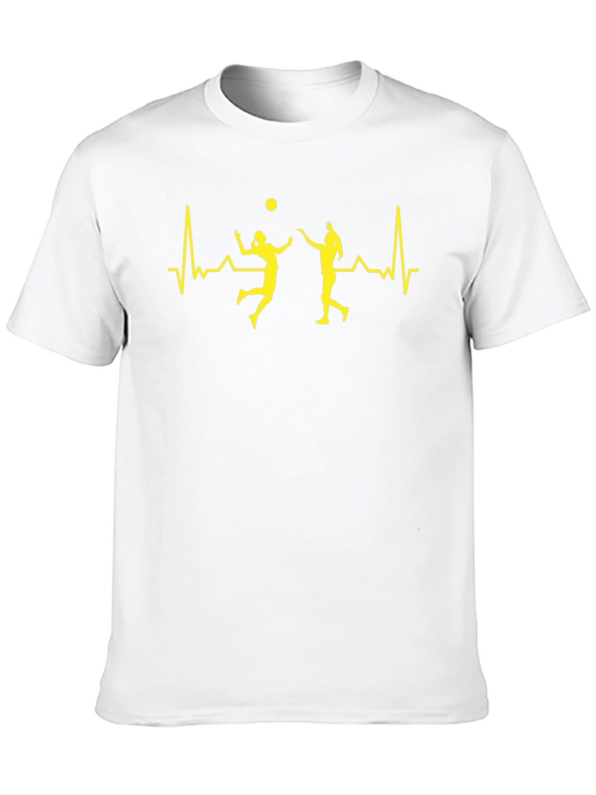 Volleyball Heartbeat Graphic Tee - Black
