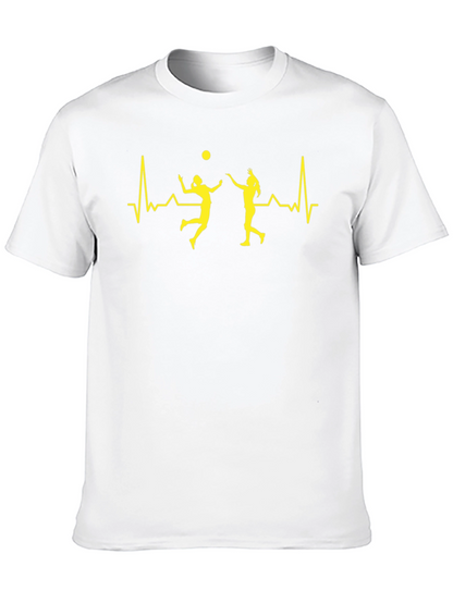 Volleyball Heartbeat Graphic Tee - Black