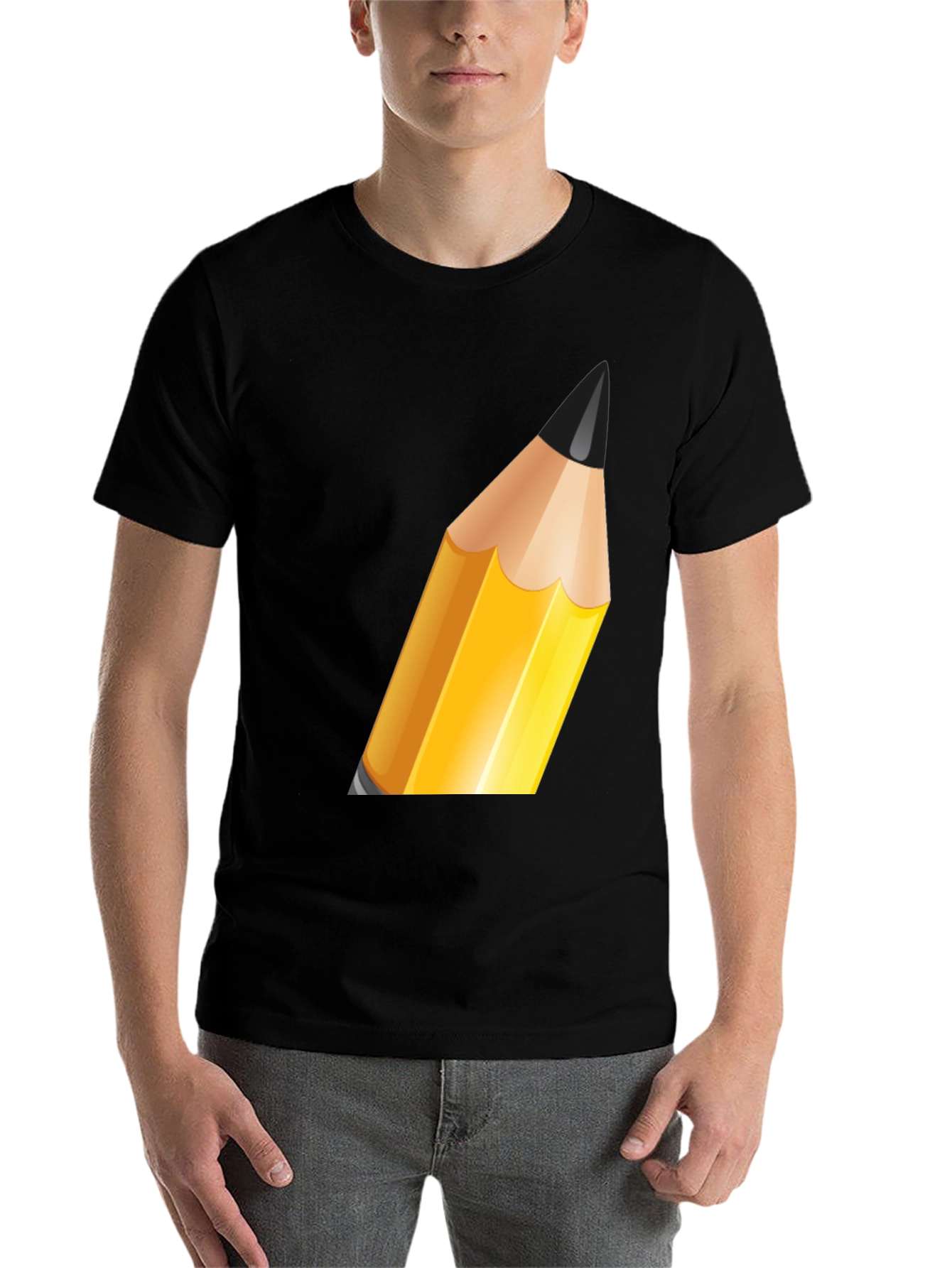Pencil Graphic Black T-Shirt