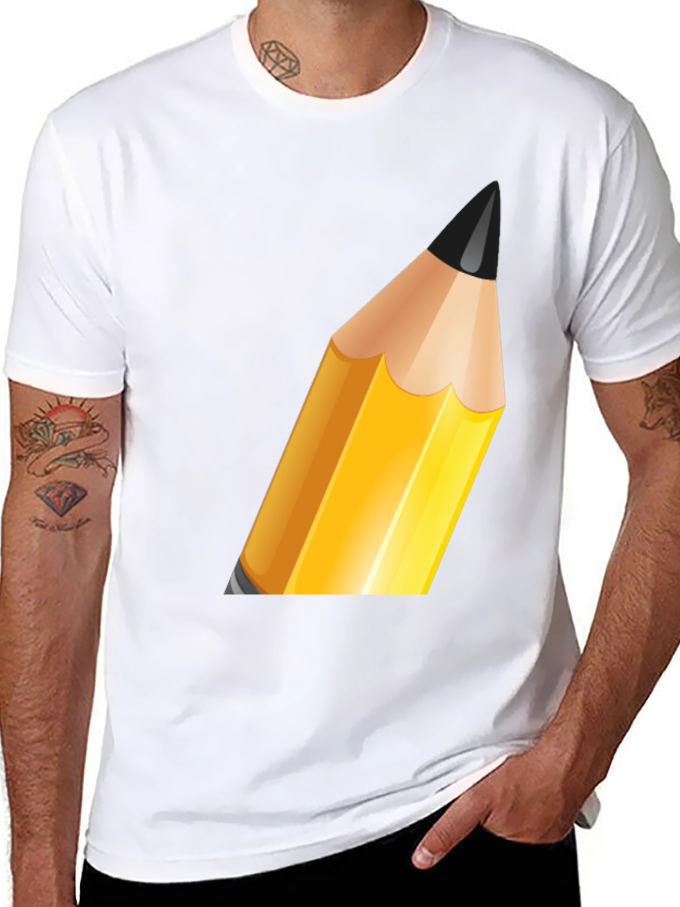 Pencil Graphic Black T-Shirt