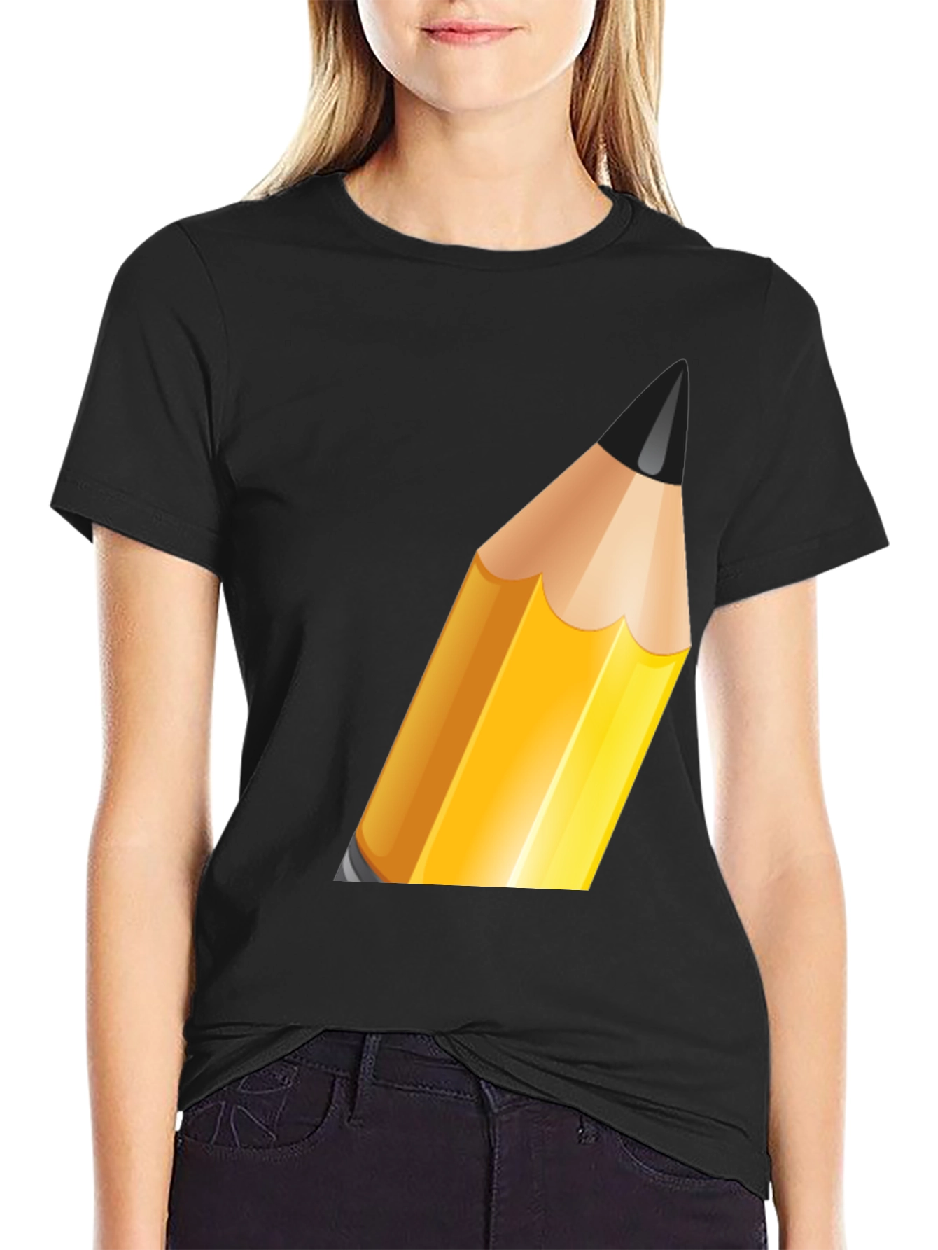 Pencil Graphic Black T-Shirt