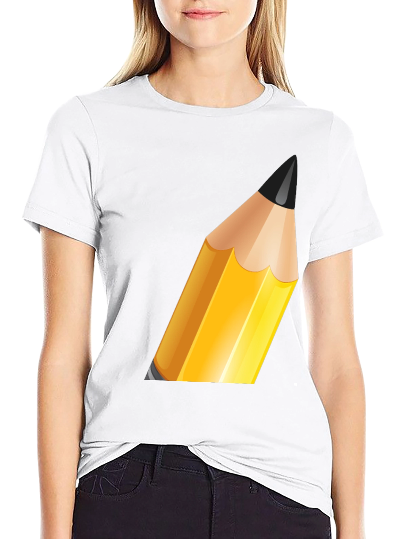 Pencil Graphic Black T-Shirt