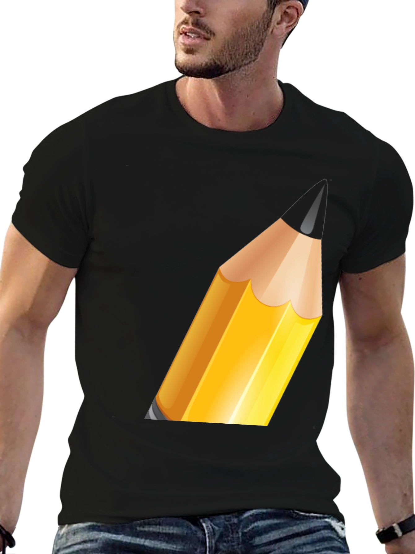 Pencil Graphic Black T-Shirt