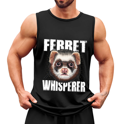 Vintage Distressed Ferret Whisperer Cute Pet Lover Tank