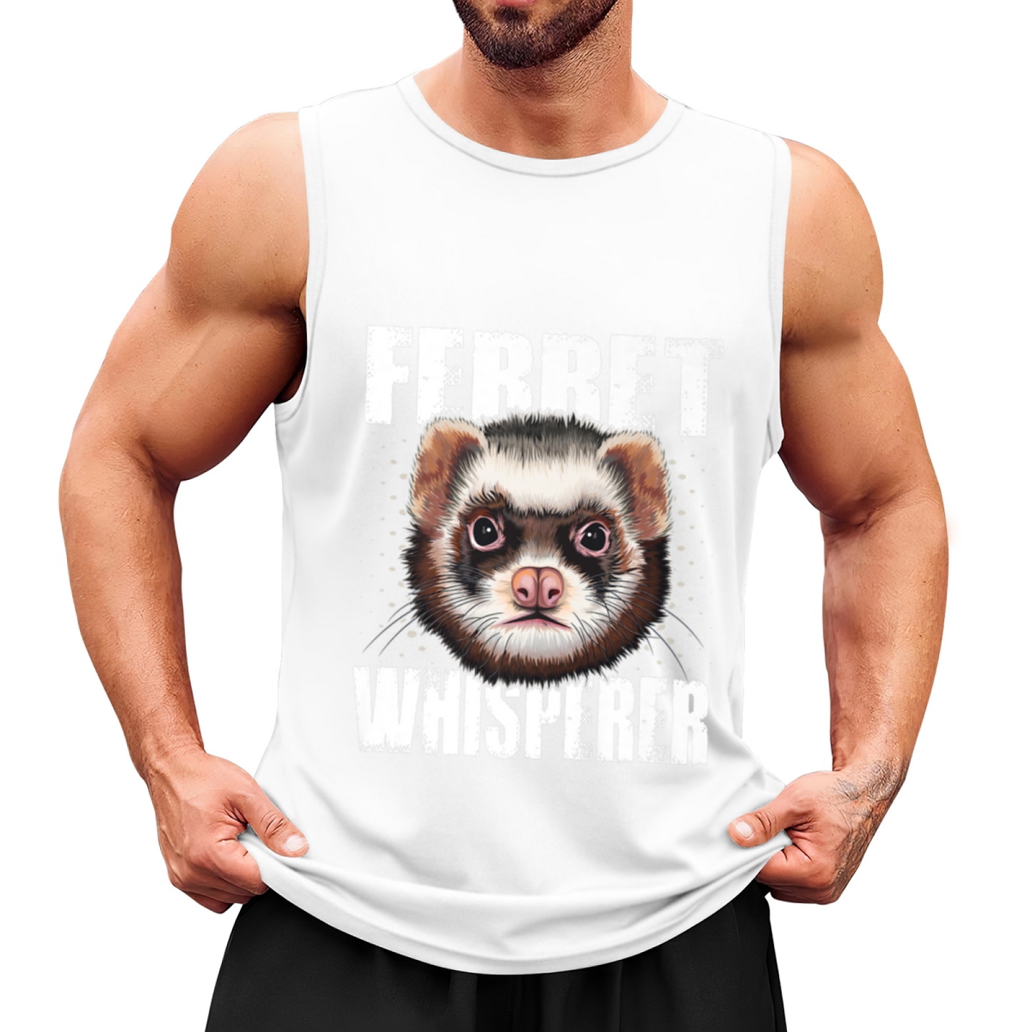 Vintage Distressed Ferret Whisperer Cute Pet Lover Tank