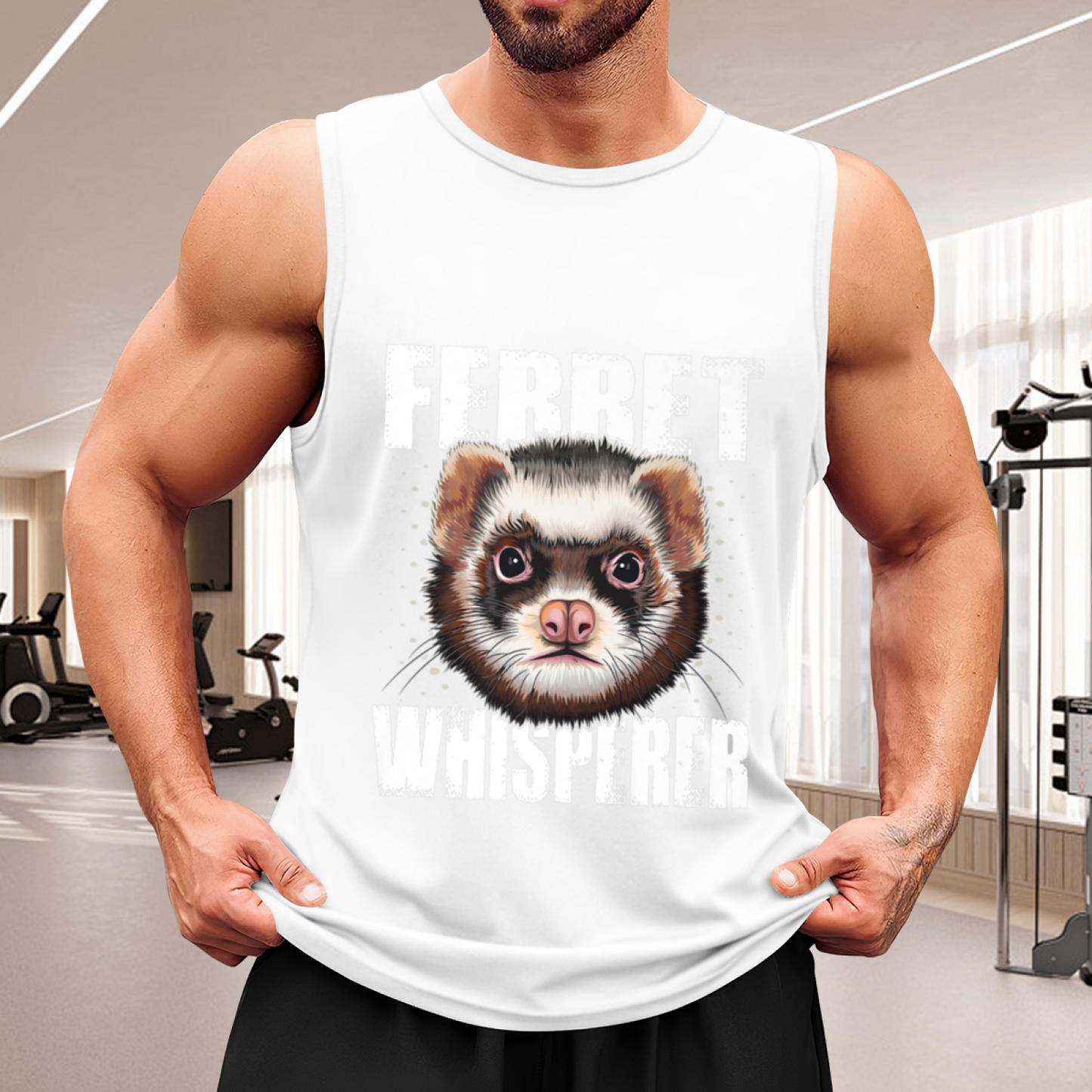 Vintage Distressed Ferret Whisperer Cute Pet Lover Tank
