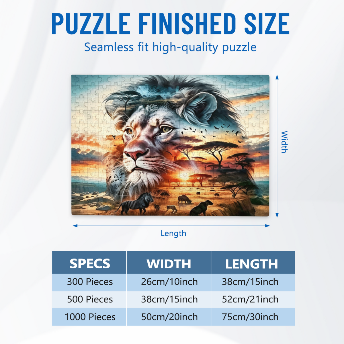 Majestic Lion & Savannah Double Exposure ¨C Wild Africa Dream Puzzle