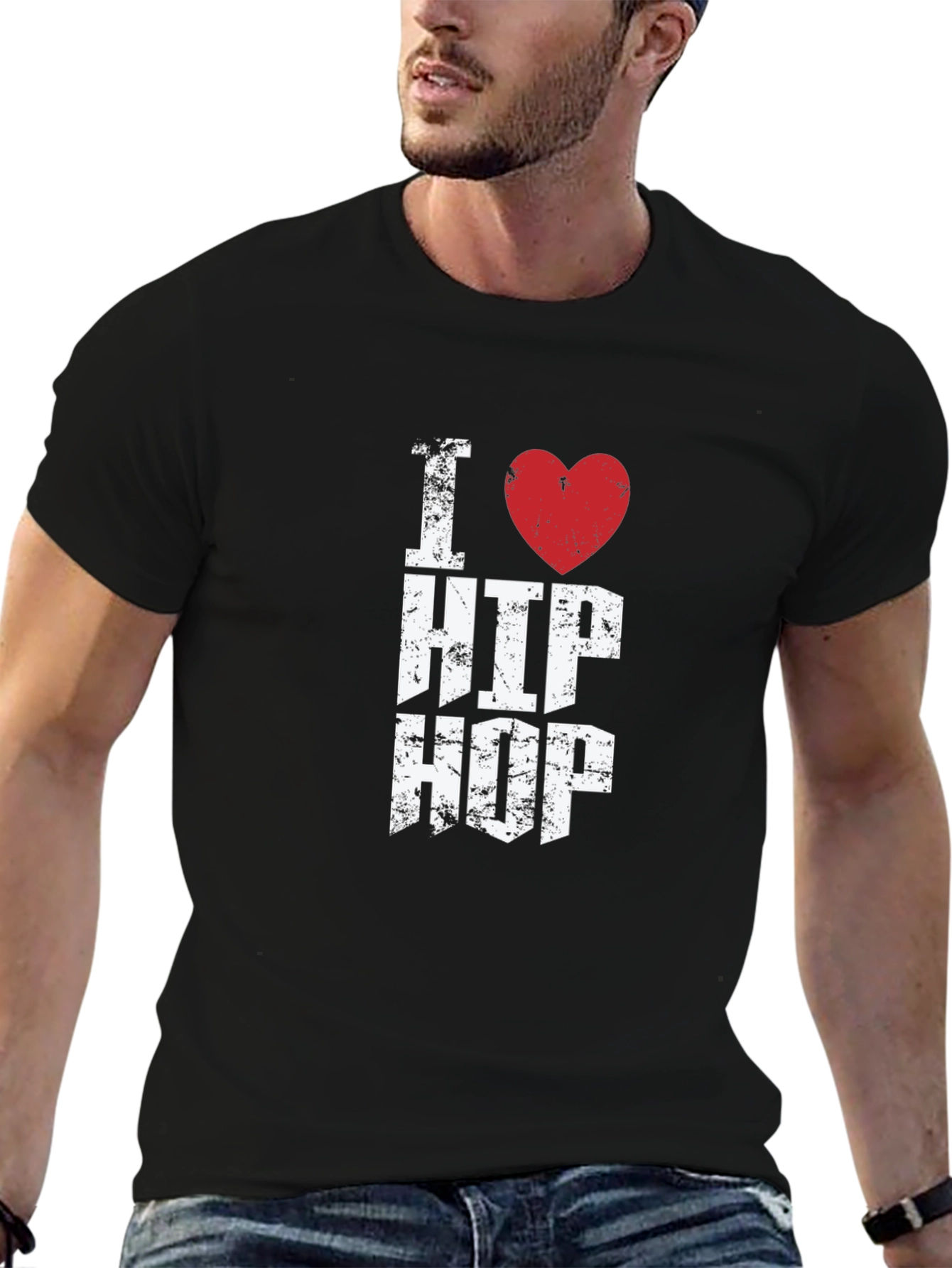 I Love Hip Hop Graphic Black T-Shirt