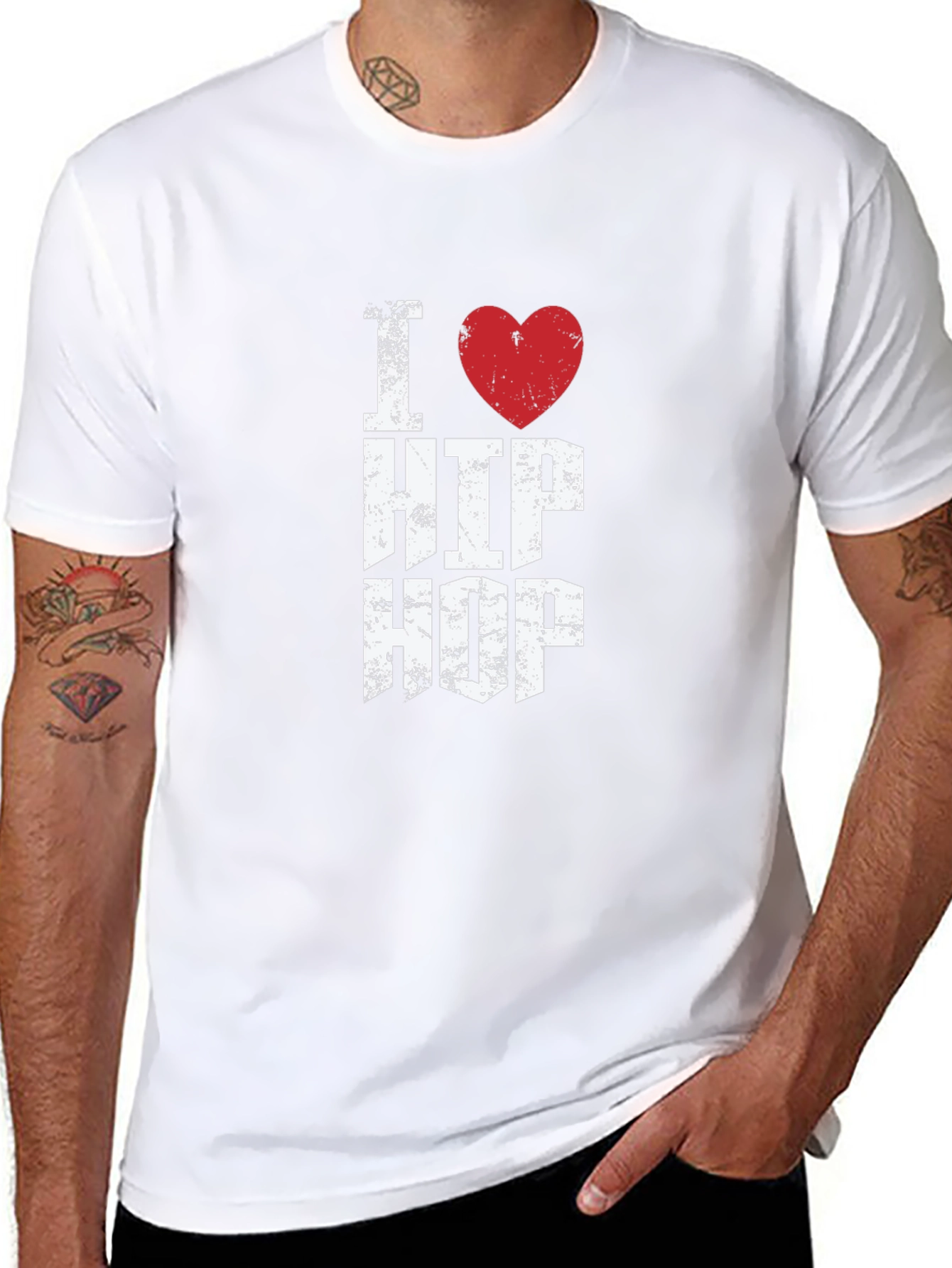I Love Hip Hop Graphic Black T-Shirt