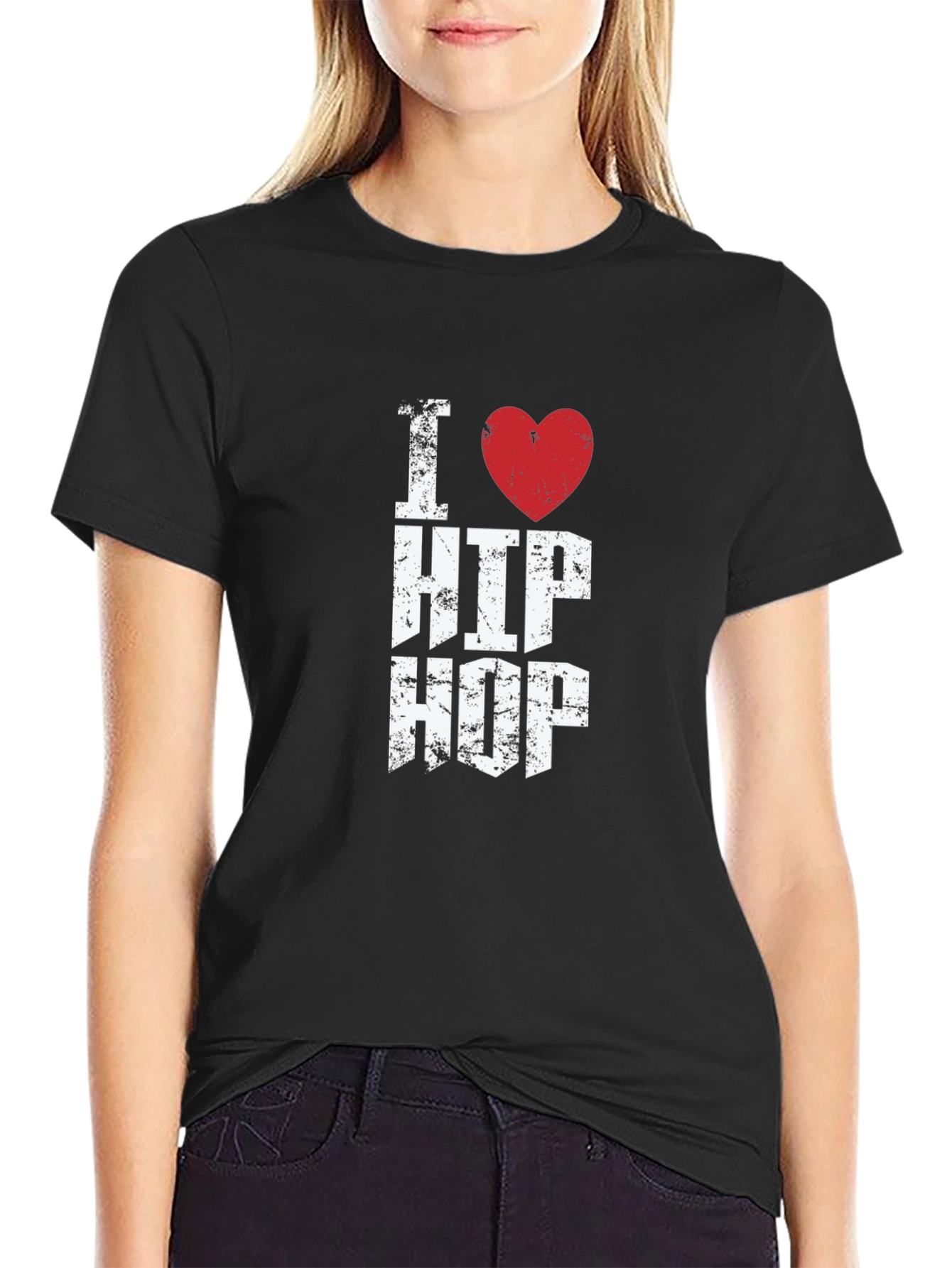 I Love Hip Hop Graphic Black T-Shirt