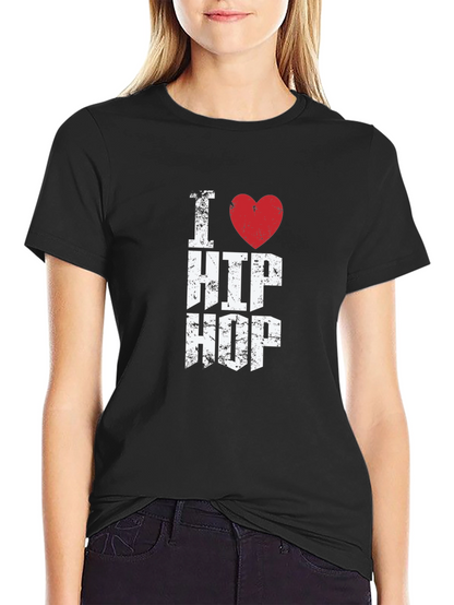 I Love Hip Hop Graphic Black T-Shirt