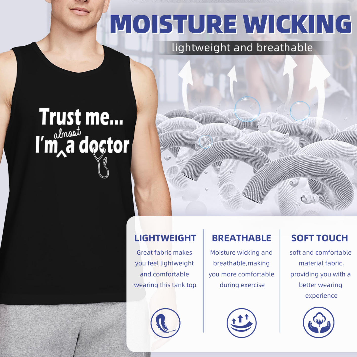 Trust Me I¡¯m Almost A Doctor Funny Med Student Tank Top