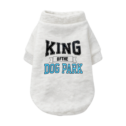 King Of The Dog Park Retro Letter White Puppy Warm Cardigan