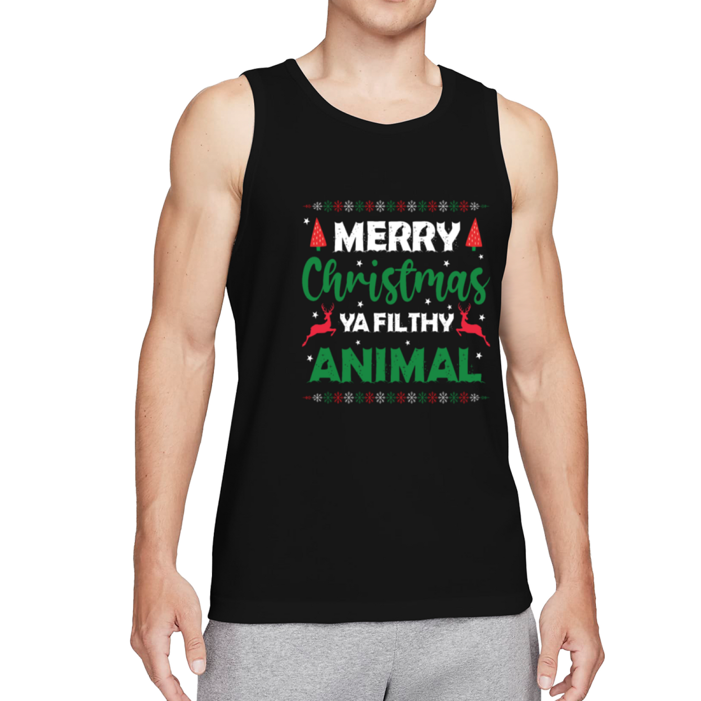 Merry Christmas Ya Filthy Animal Holiday Funny Tank Top