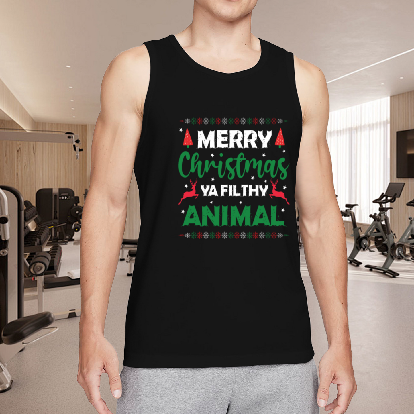 Merry Christmas Ya Filthy Animal Holiday Funny Tank Top