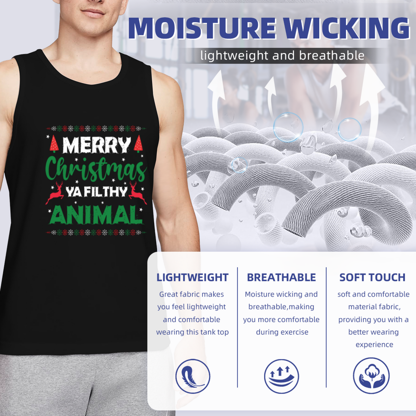 Merry Christmas Ya Filthy Animal Holiday Funny Tank Top
