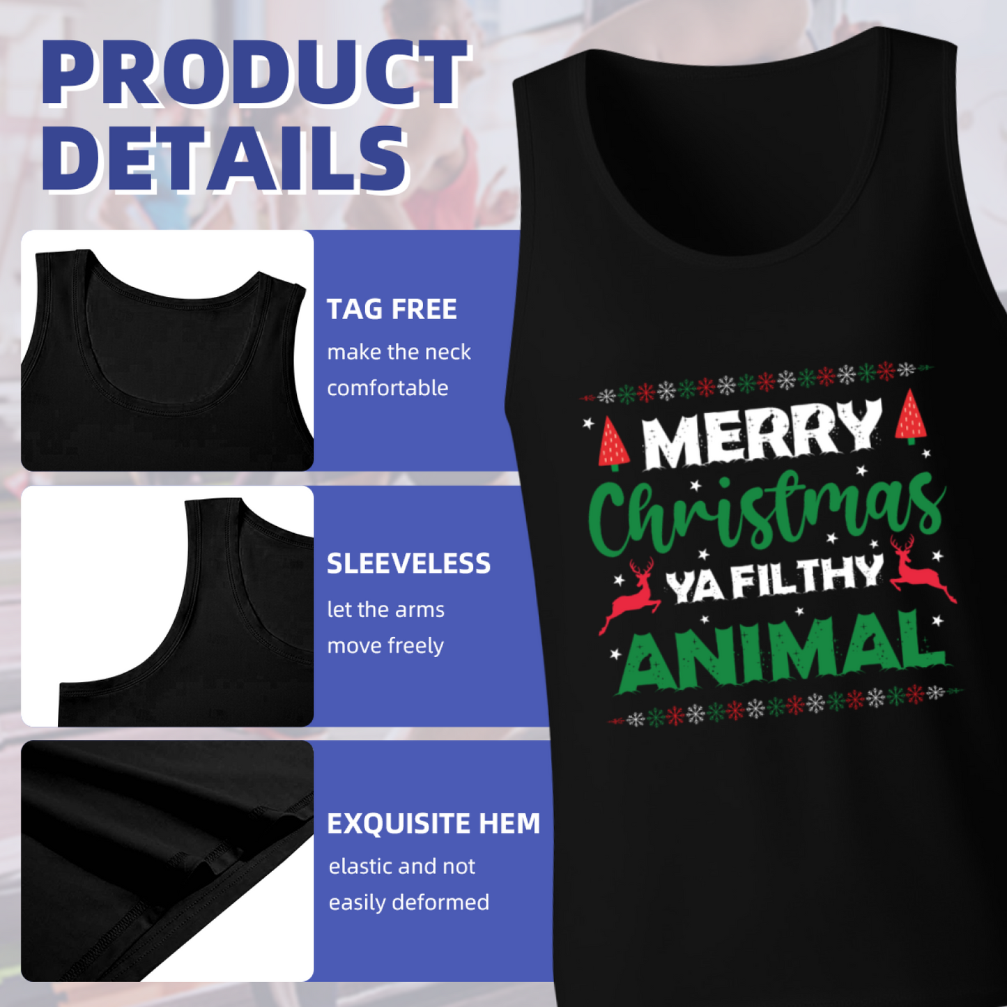 Merry Christmas Ya Filthy Animal Holiday Funny Tank Top