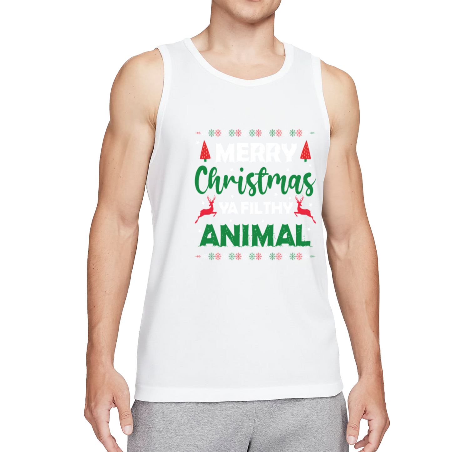 Merry Christmas Ya Filthy Animal Holiday Funny Tank Top
