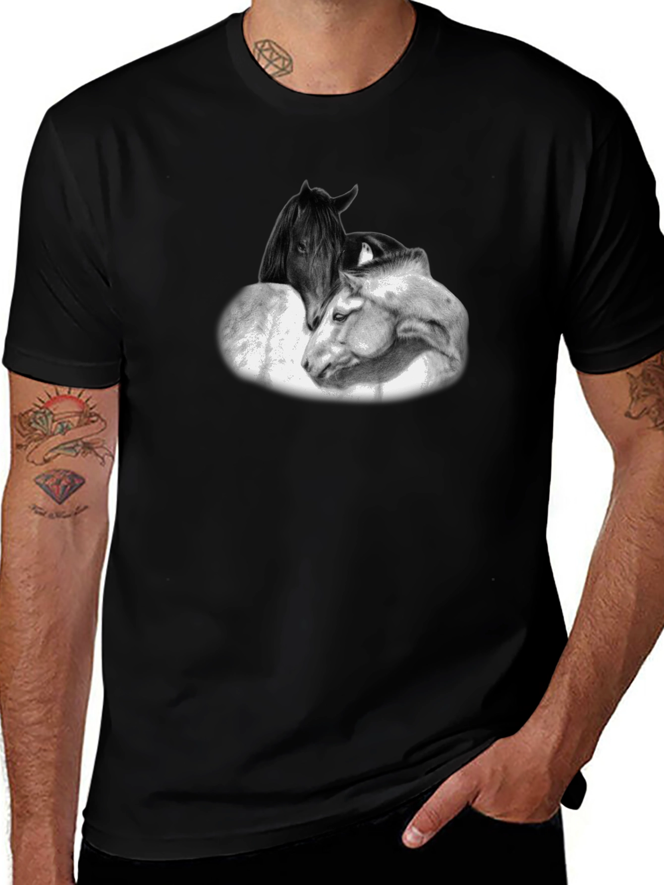 Horse Graphic Black T-Shirt