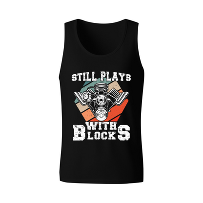 Vintage Still Plays With Blocks Engine Gearhead Tank Top