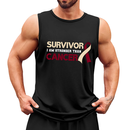 Survivor I Am Stronger Than Cancer Ribbon Awareness Tank