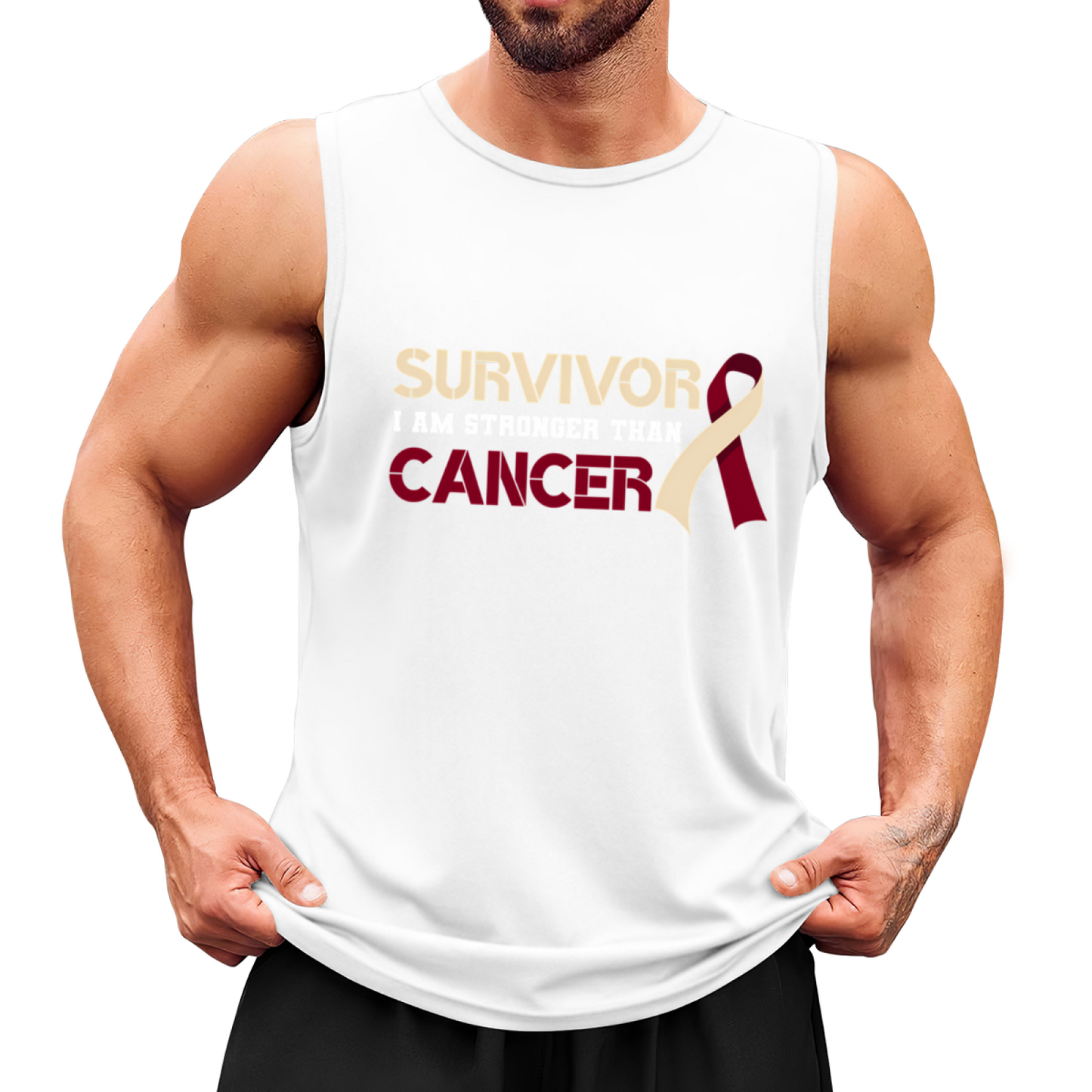 Survivor I Am Stronger Than Cancer Ribbon Awareness Tank