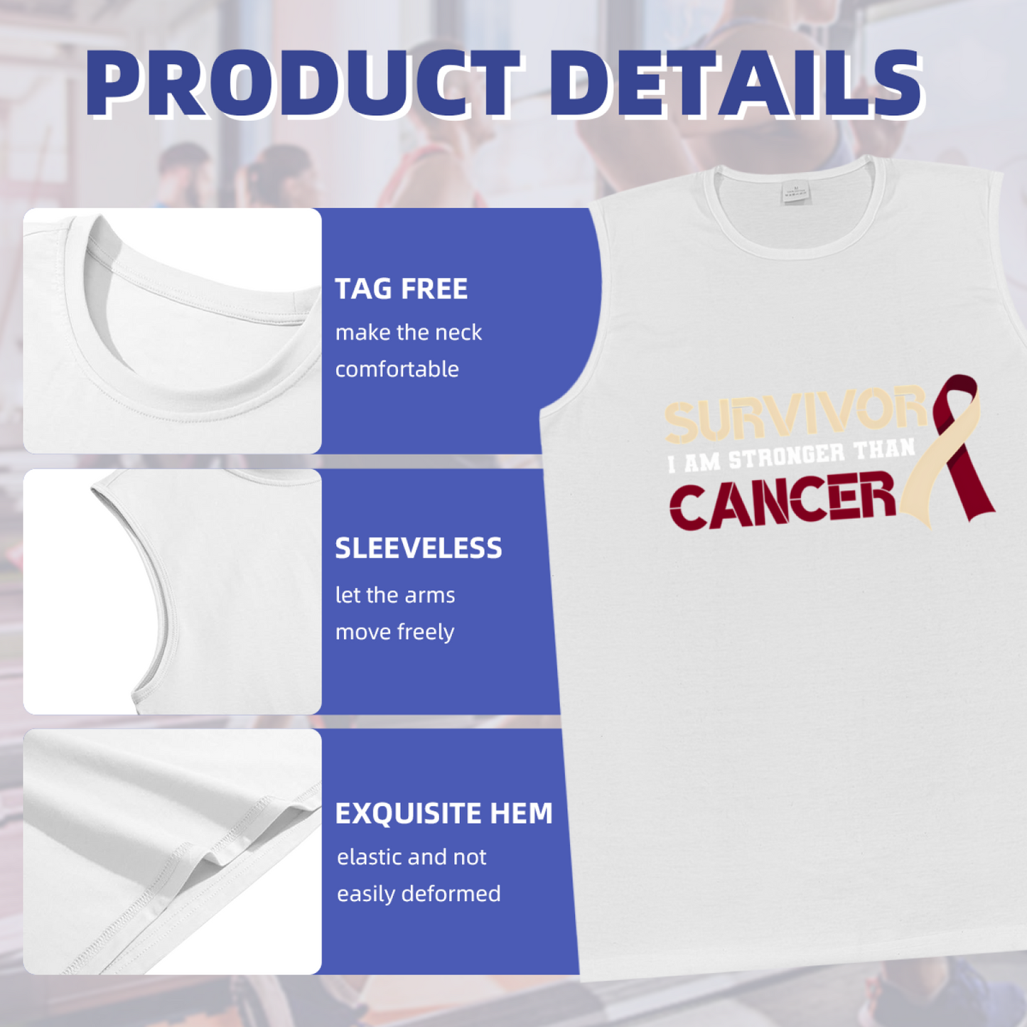 Survivor I Am Stronger Than Cancer Ribbon Awareness Tank