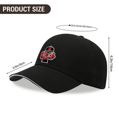 Hip Hop Gangster Cartoon Graphic Black Sandwich Baseball Cap, Streetwear Trendy Sun Hat