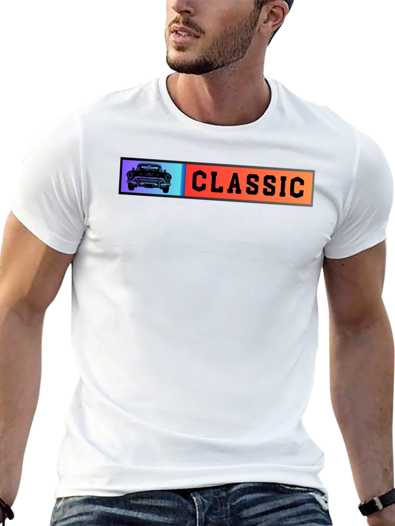 Classic Car Graphic T-Shirt - Black