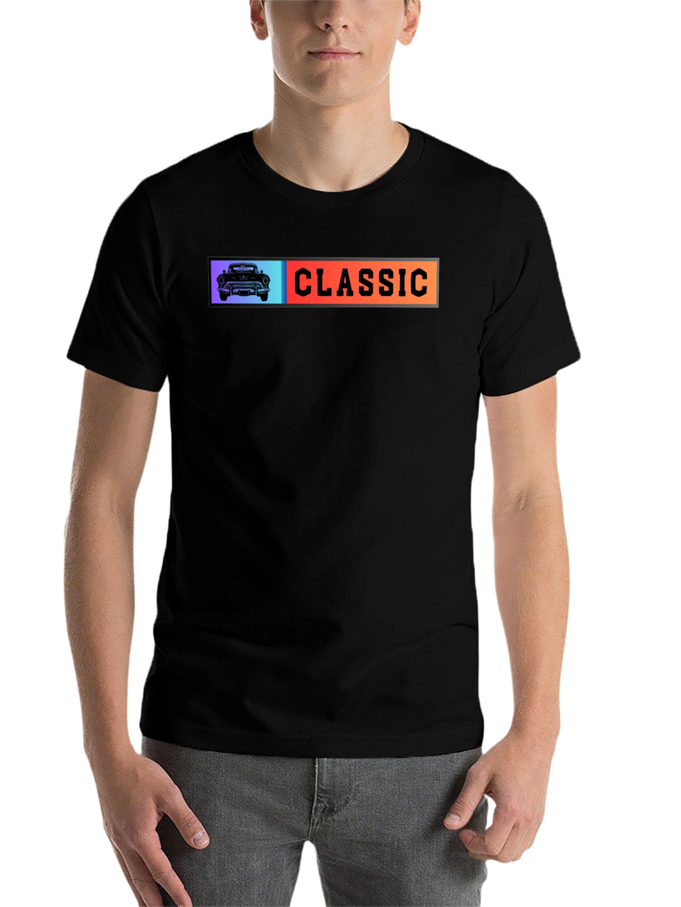 Classic Car Graphic T-Shirt - Black