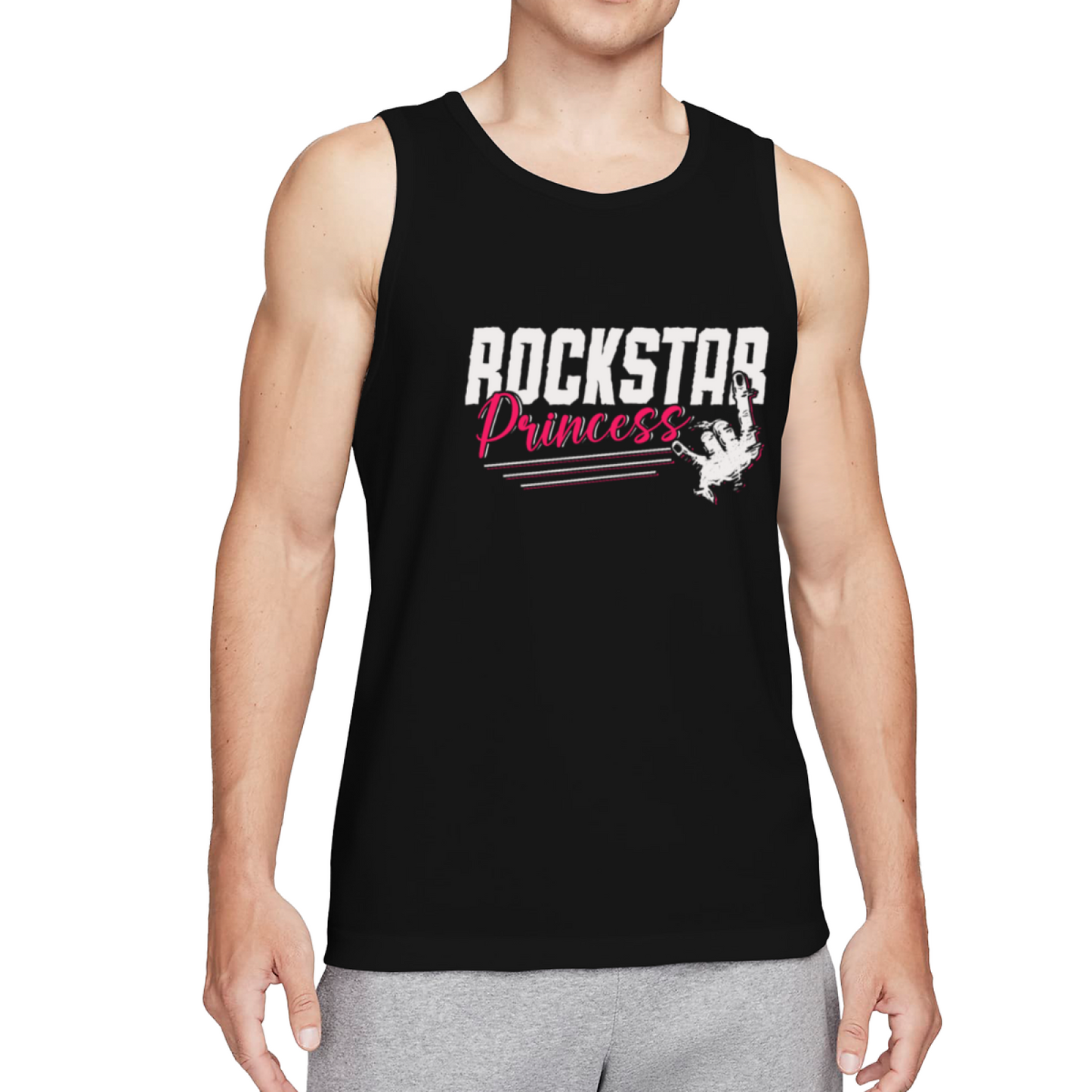 Rockstar Princess Rock On Hand Punk Music Sleeveless Tee