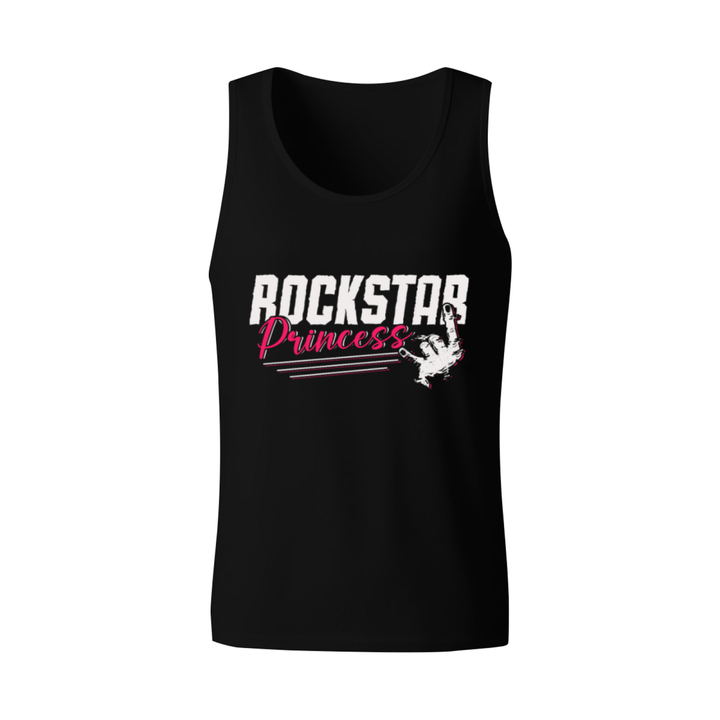 Rockstar Princess Rock On Hand Punk Music Sleeveless Tee